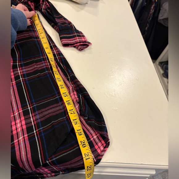 NWOT Evri Black & Hot Pink Plaid Long Sleeve ButtonUp Embellished Top Women’s 2X - Picture 10 of 10